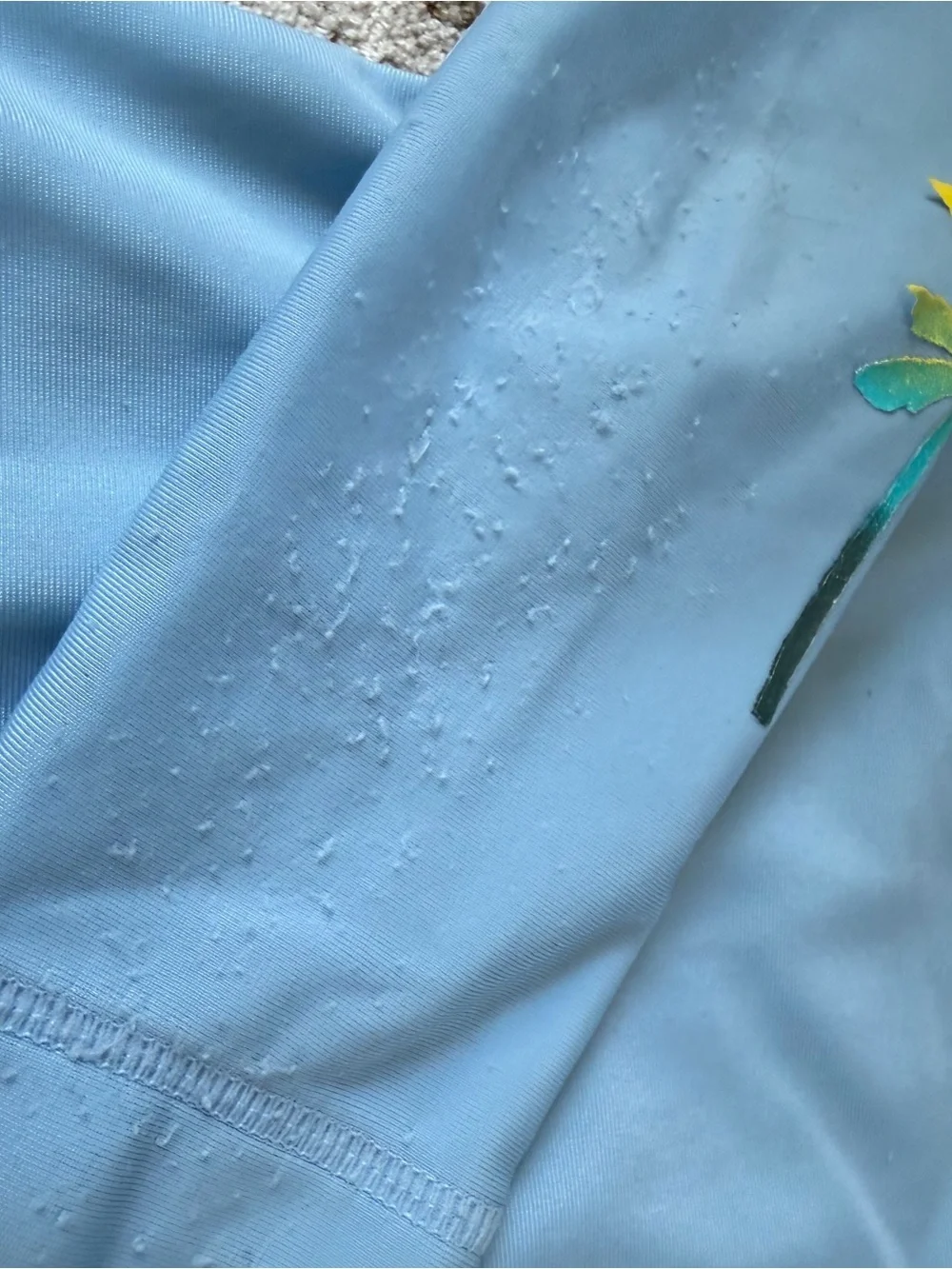 4T - Tea Collection Light Blue Rashguard Top with Tropical Palm Print